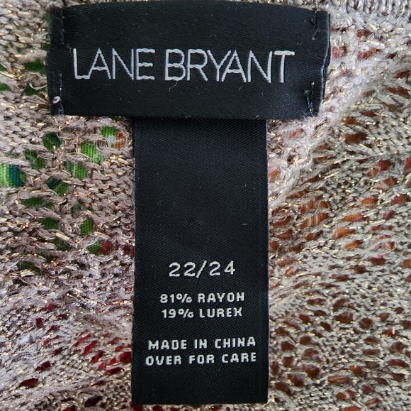 Lane Bryant tan and gold v-neck light weight sweater size 22/24 casual plus size - Picture 2 of 10